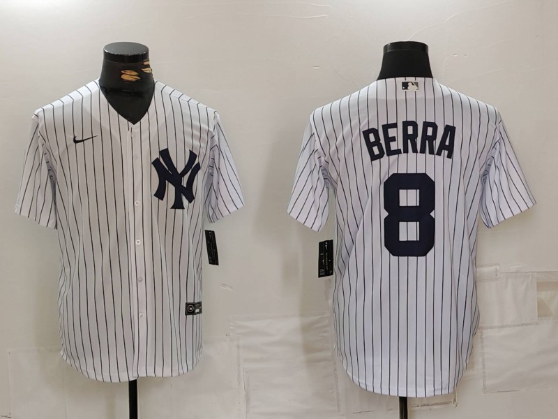 Men's New York Yankees Yogi Berra #8 White Home Limited Jersey